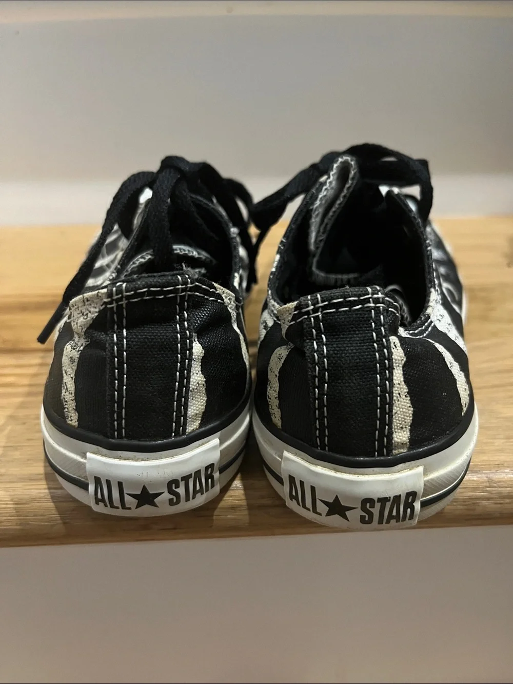 Converse Kids Black Canvas High-Top Sneakers with White Stripe Print